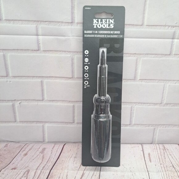 Klein Tools 11-in-1 Blackout Multi-Bit Screwdriver, Nut Driver, Ph, SI, Sq, TORX - Picture 1 of 8